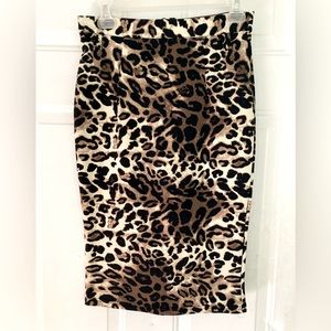 Leopard Print Pencil Skirt